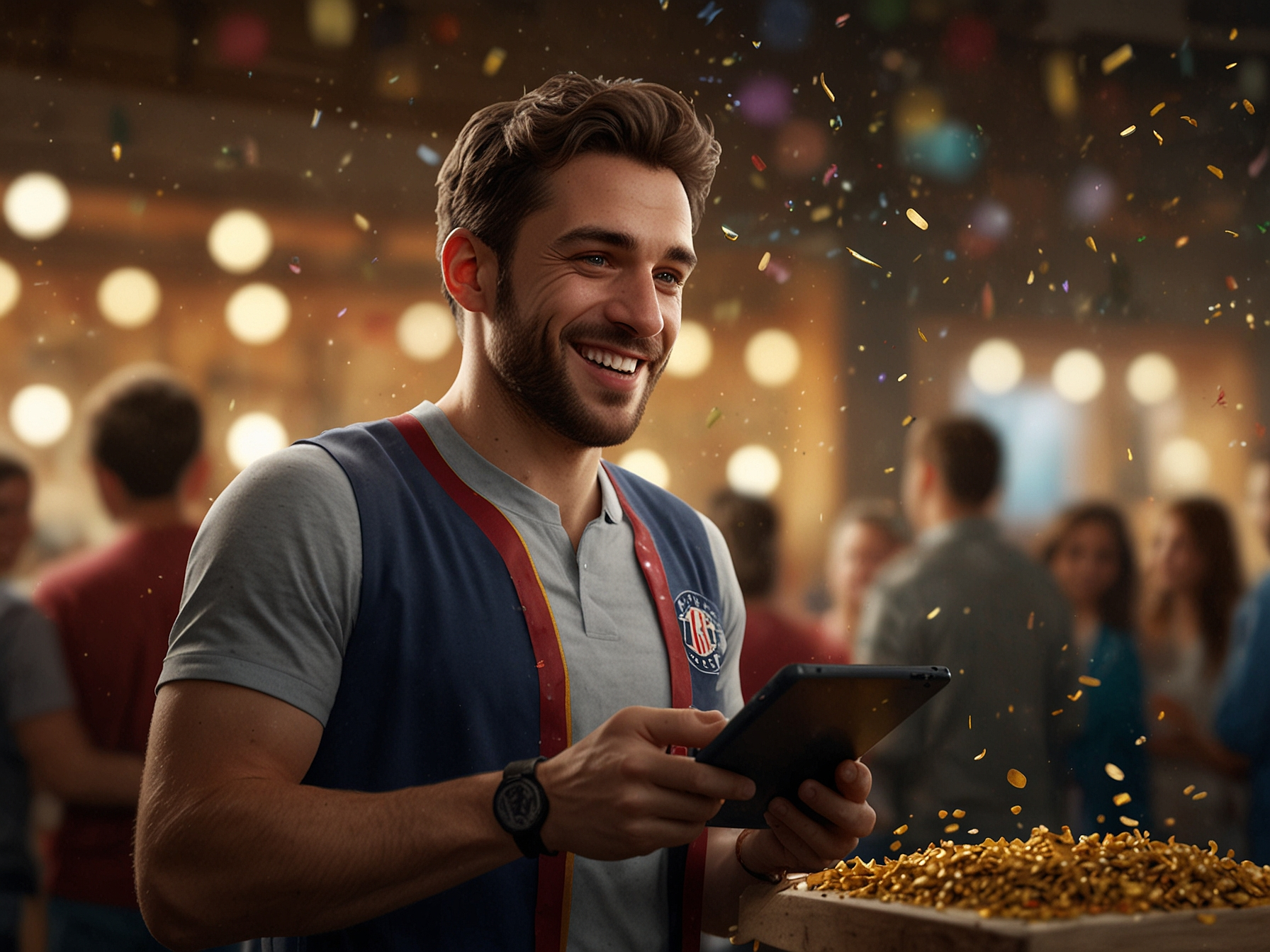 Player receiving in-game rewards